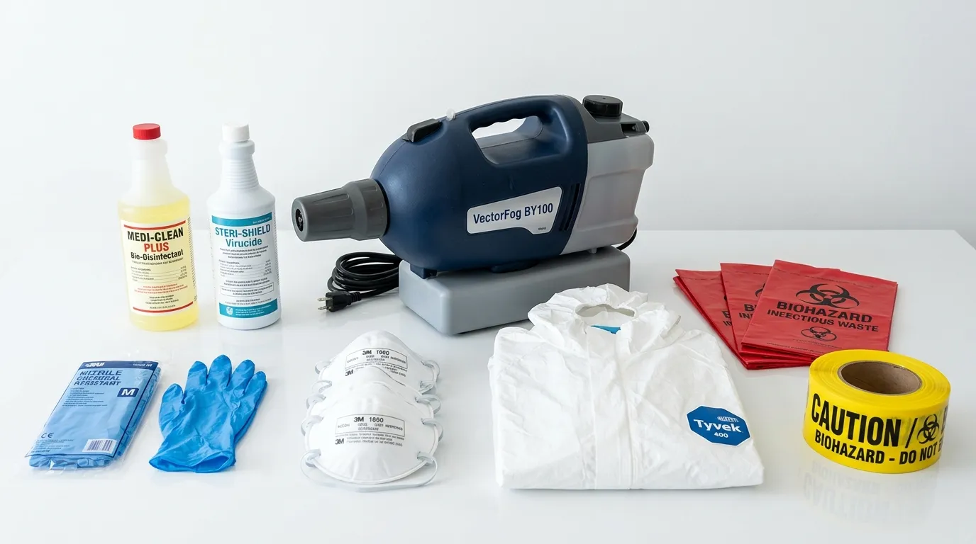 Professional biohazard remediation crew working in University Heights